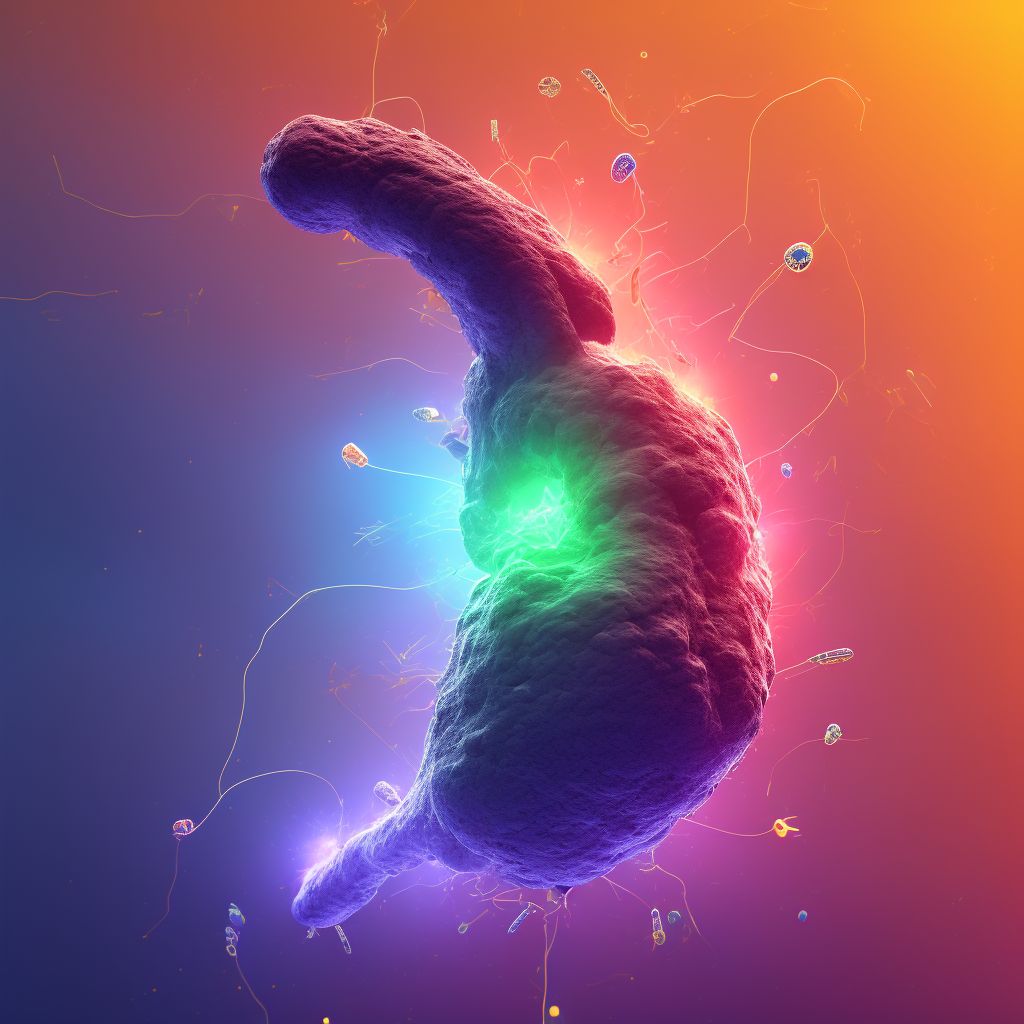 Major laceration of unspecified part of pancreas, subsequent encounter digital illustration