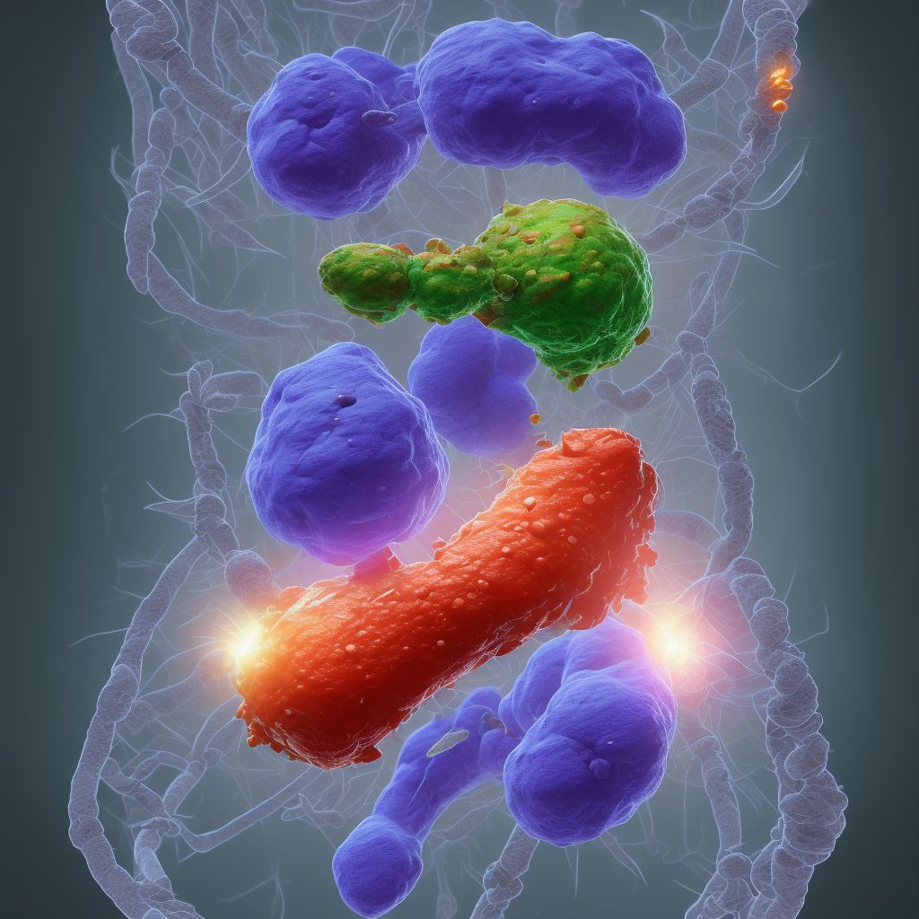 Laceration of transverse colon, sequela digital illustration