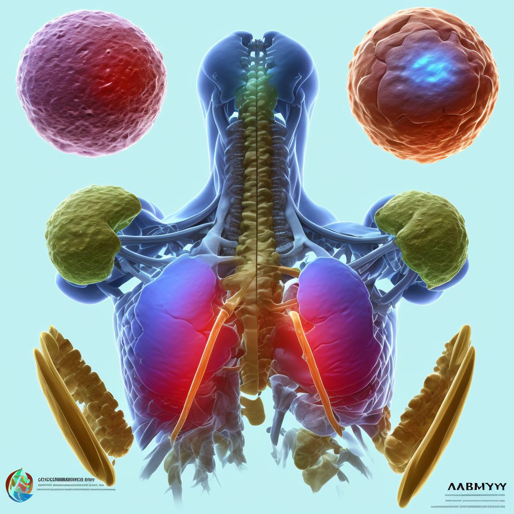 Crushing injury of abdomen, lower back, and pelvis, sequela digital illustration