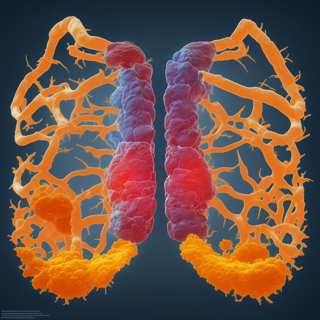 Transection (partial) of abdomen, sequela digital illustration