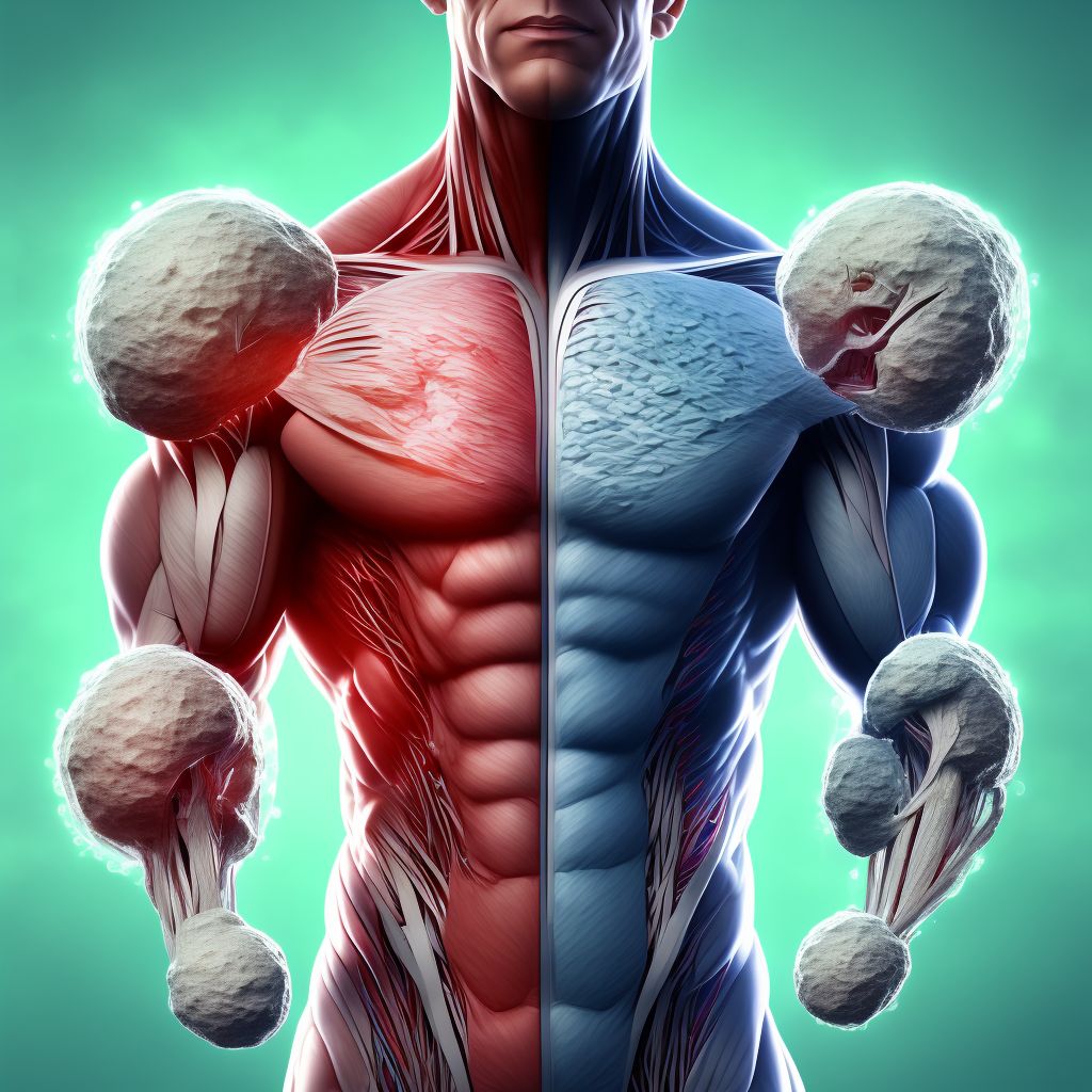 Laceration of muscle, fascia and tendon of abdomen, sequela digital illustration