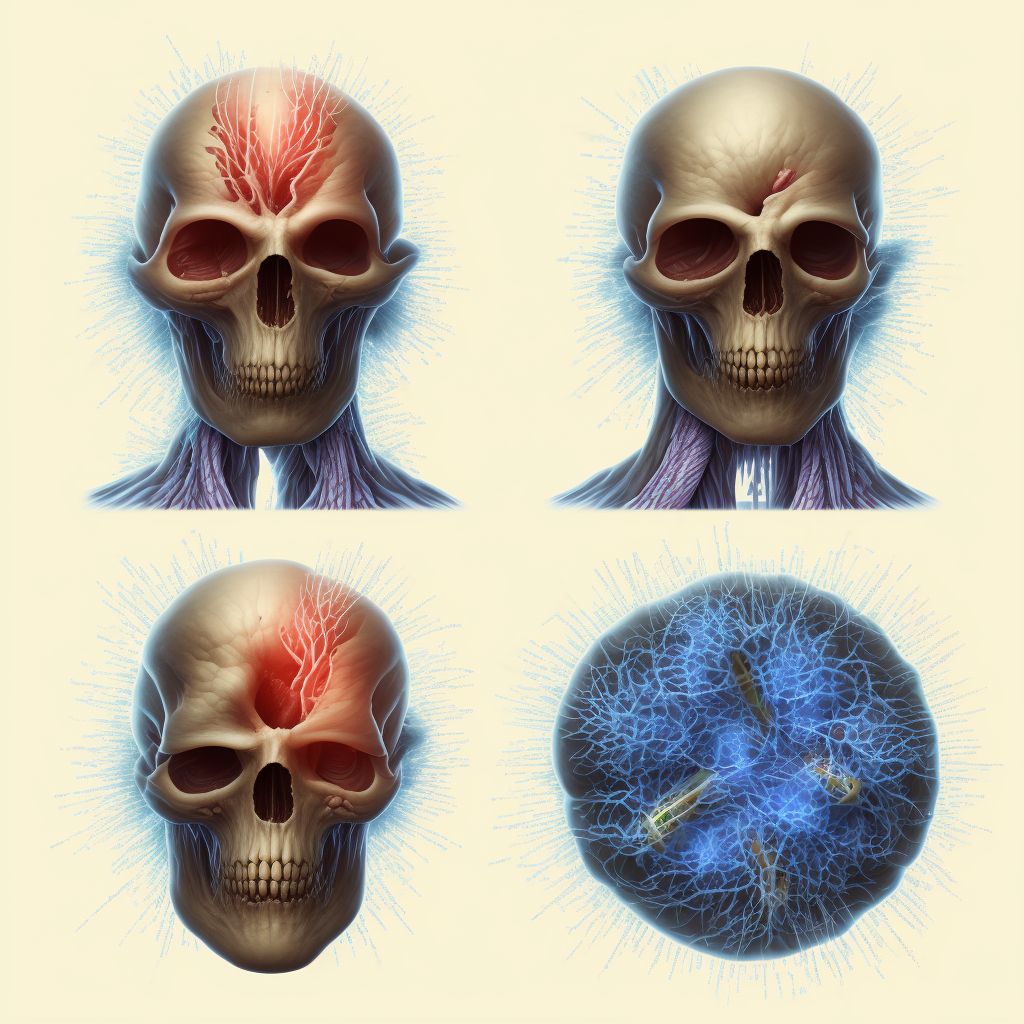 Puncture wound with foreign body of unspecified shoulder, sequela digital illustration