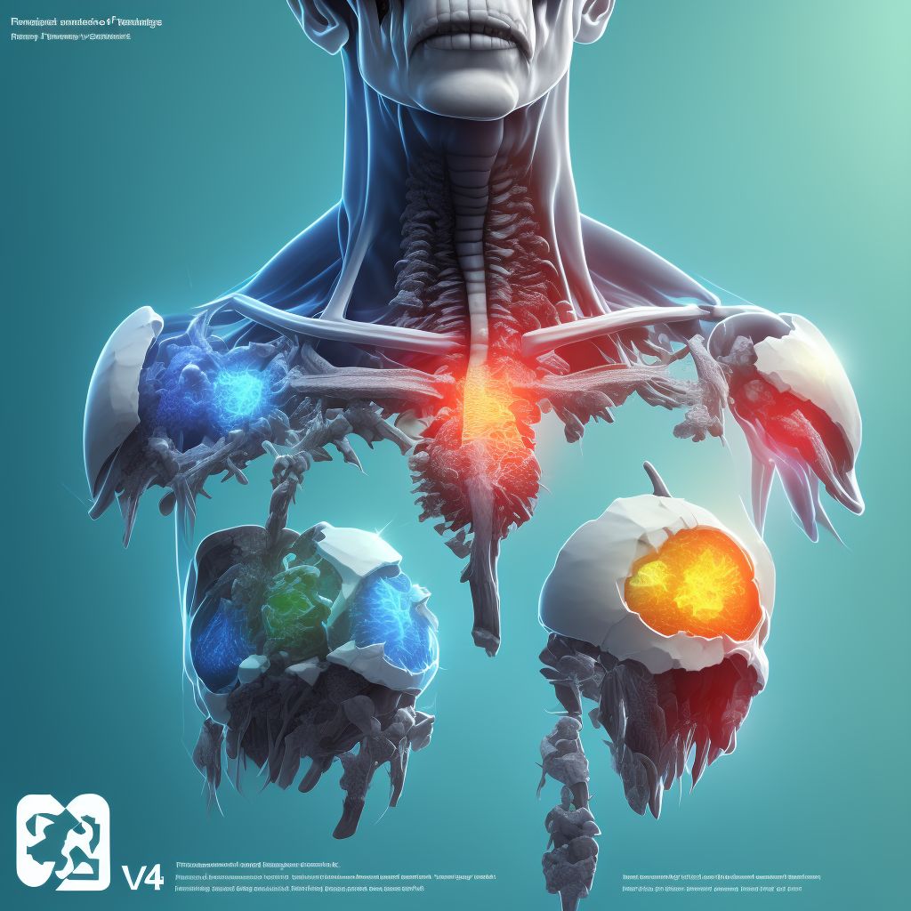 Nondisplaced fracture of sternal end of right clavicle, sequela digital illustration