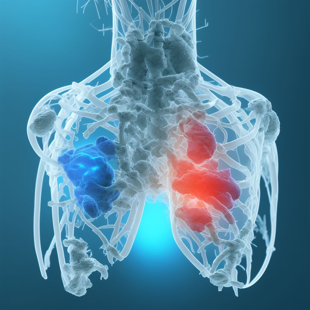 Nondisplaced fracture of lateral end of left clavicle, sequela digital illustration