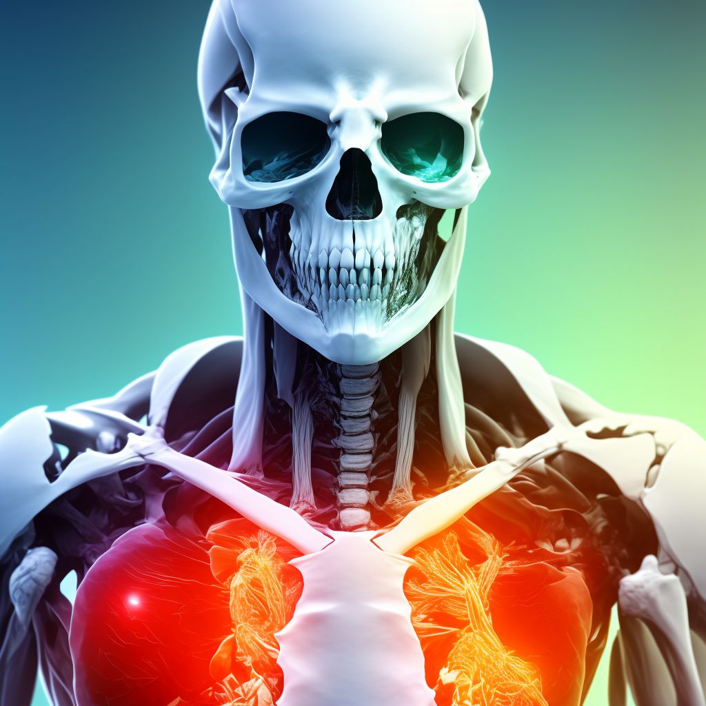 Fracture of unspecified part of scapula, right shoulder, subsequent encounter for fracture with nonunion digital illustration