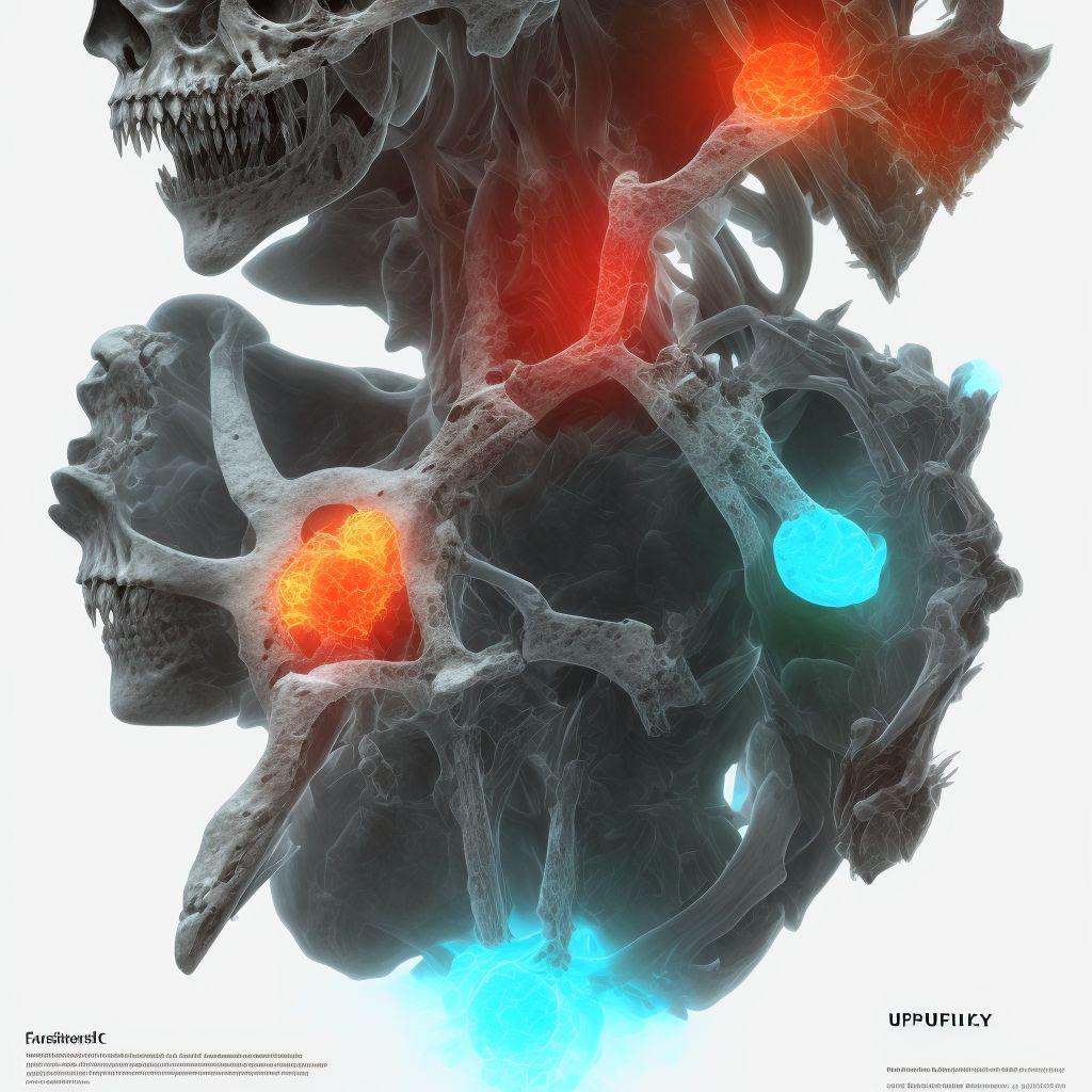 Fracture of unspecified part of scapula, left shoulder, sequela digital illustration