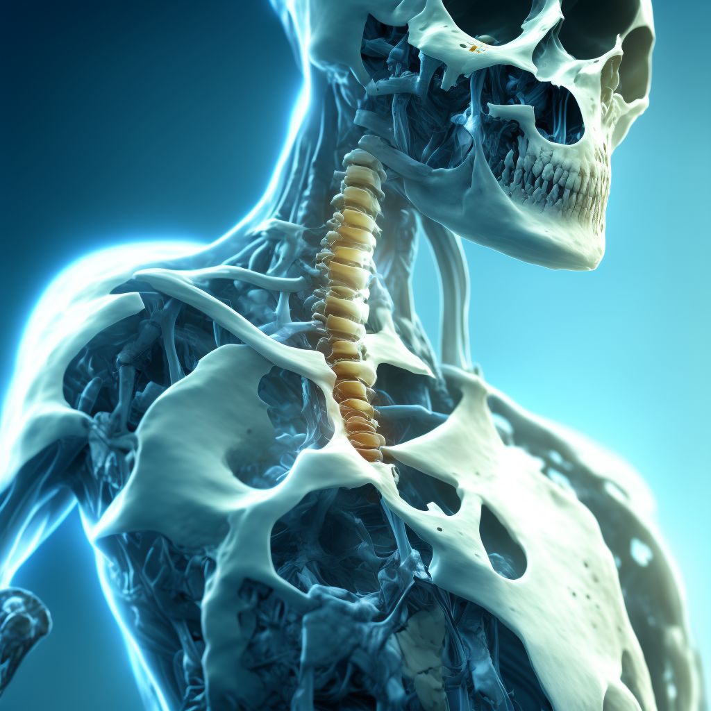 Displaced fracture of body of scapula, left shoulder, subsequent encounter for fracture with routine healing digital illustration