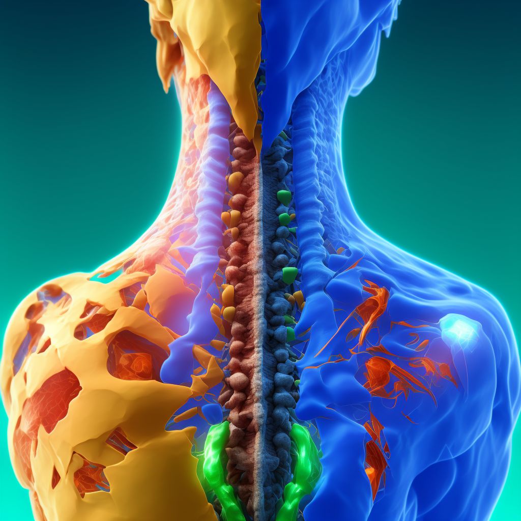 Displaced fracture of body of scapula, unspecified shoulder, sequela digital illustration