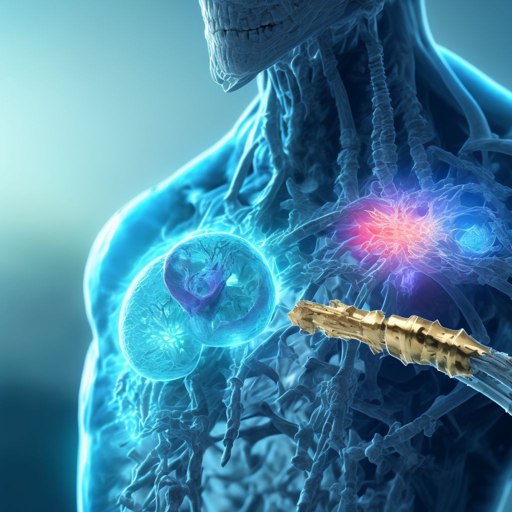 Nondisplaced fracture of coracoid process, unspecified shoulder, initial encounter for closed fracture digital illustration