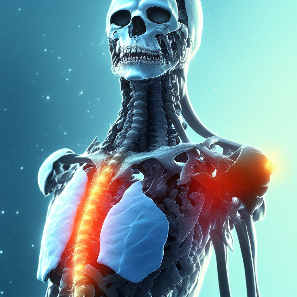 Displaced fracture of glenoid cavity of scapula, unspecified shoulder, subsequent encounter for fracture with delayed healing digital illustration