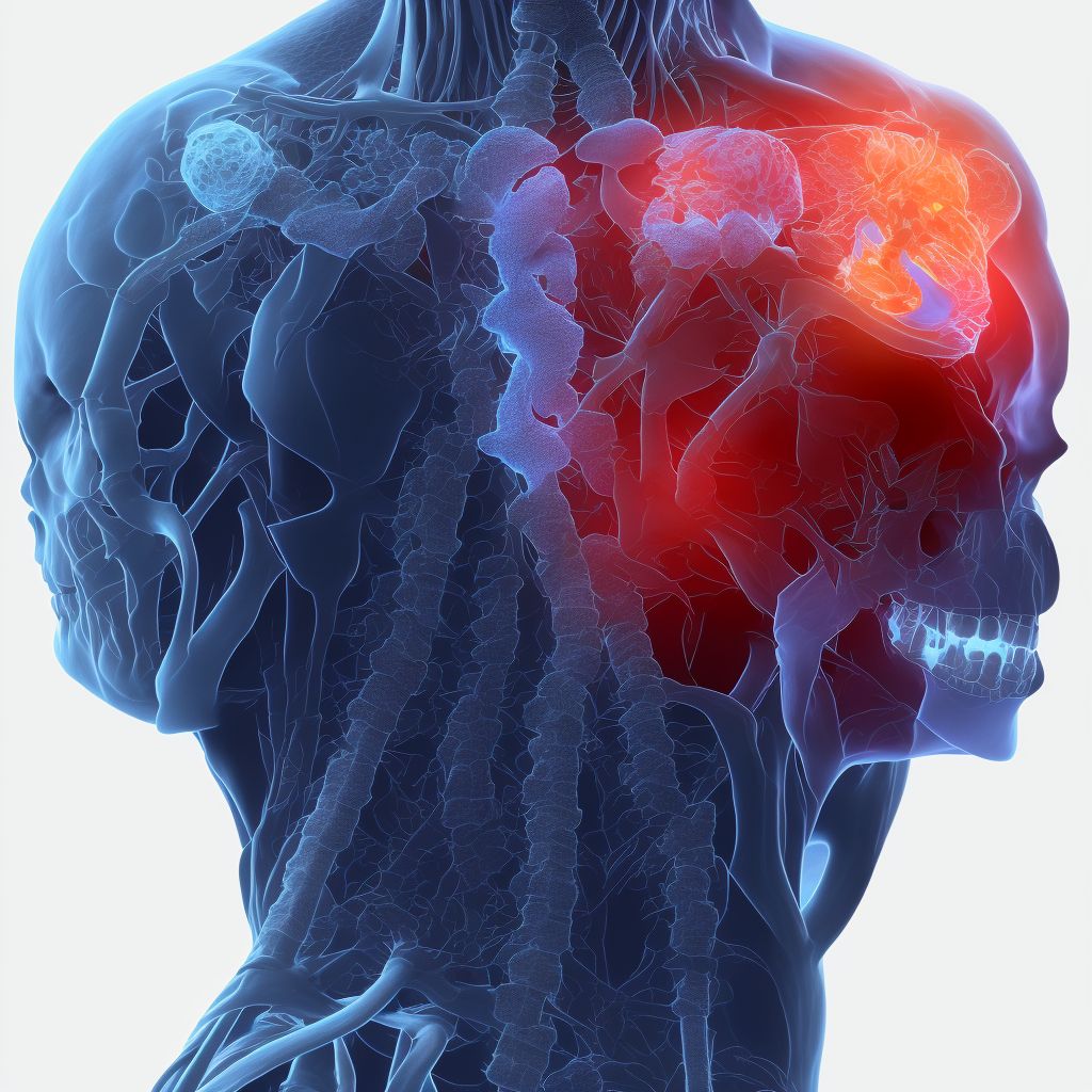 Displaced fracture of glenoid cavity of scapula, unspecified shoulder, sequela digital illustration