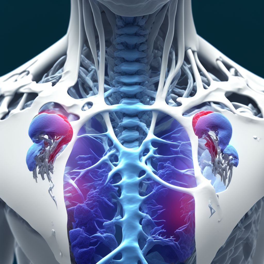 Nondisplaced fracture of neck of scapula, right shoulder, initial encounter for open fracture digital illustration