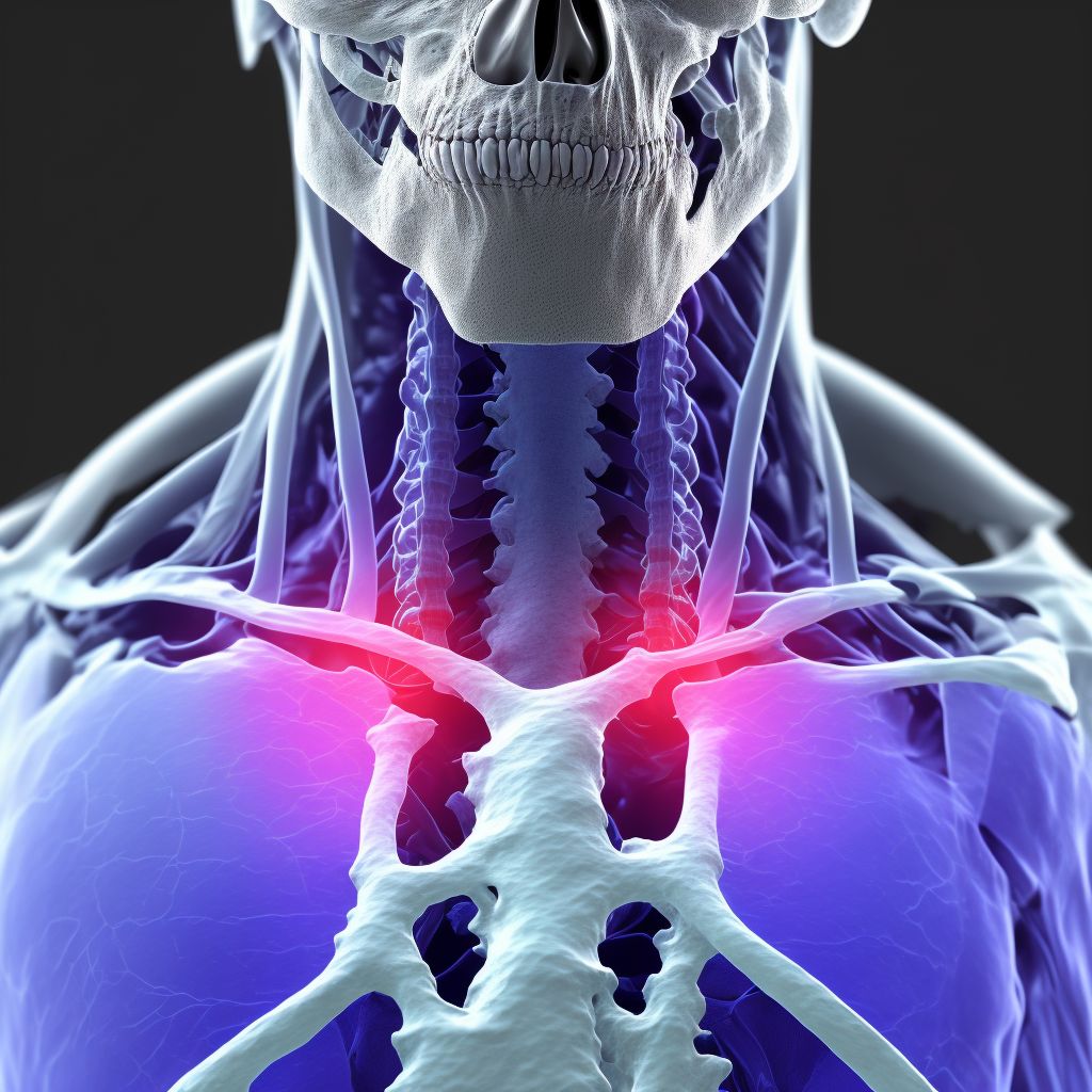 Nondisplaced fracture of neck of scapula, right shoulder, sequela digital illustration