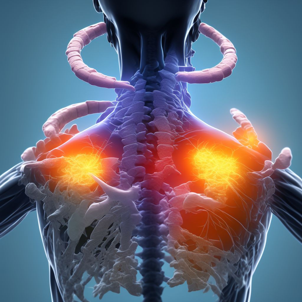 Nondisplaced fracture of neck of scapula, left shoulder, subsequent encounter for fracture with nonunion digital illustration