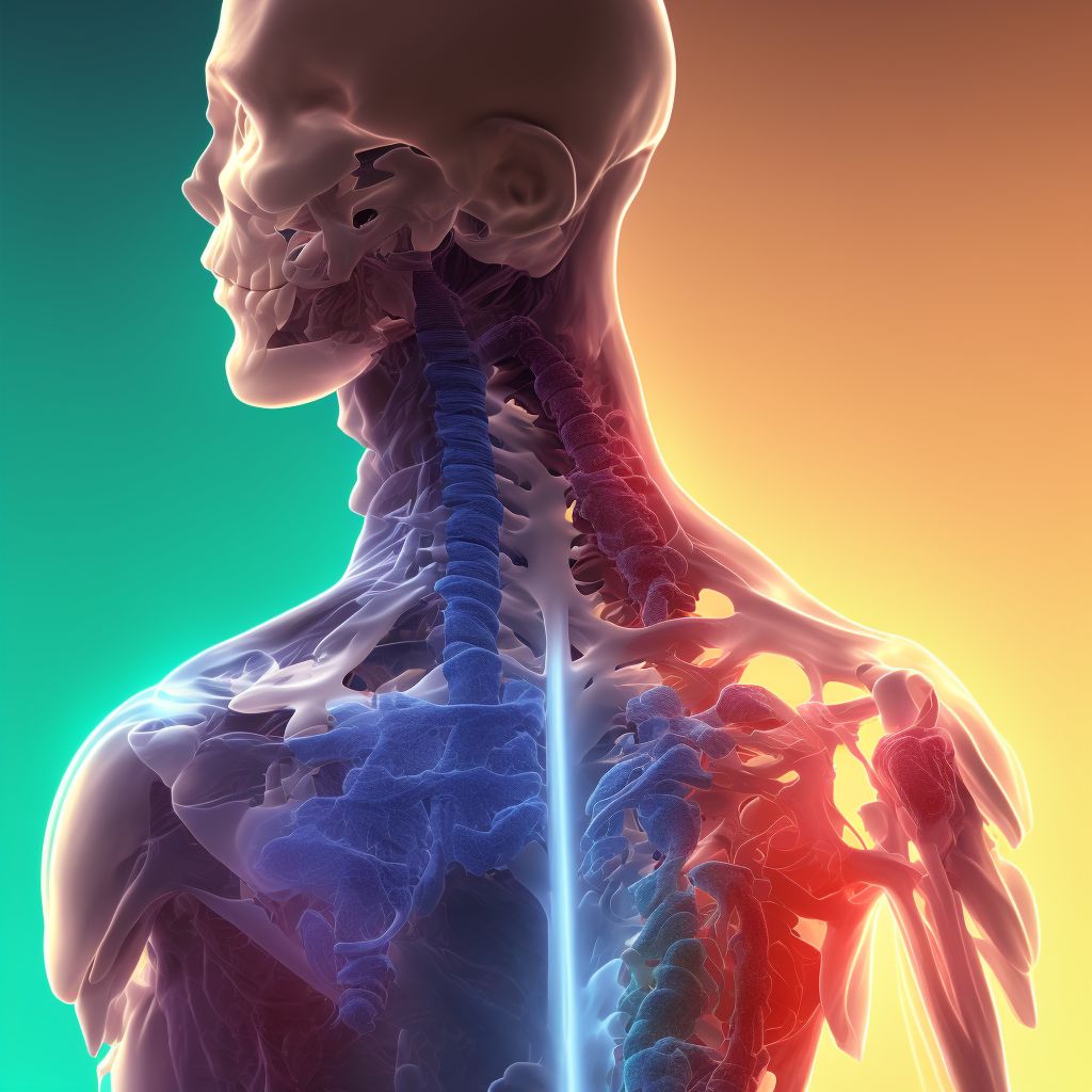 Nondisplaced fracture of neck of scapula, unspecified shoulder, sequela digital illustration