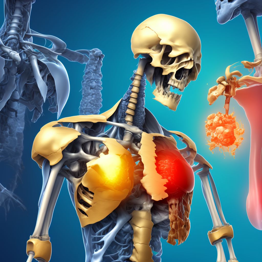 Unspecified fracture of upper end of right humerus, initial encounter for open fracture digital illustration