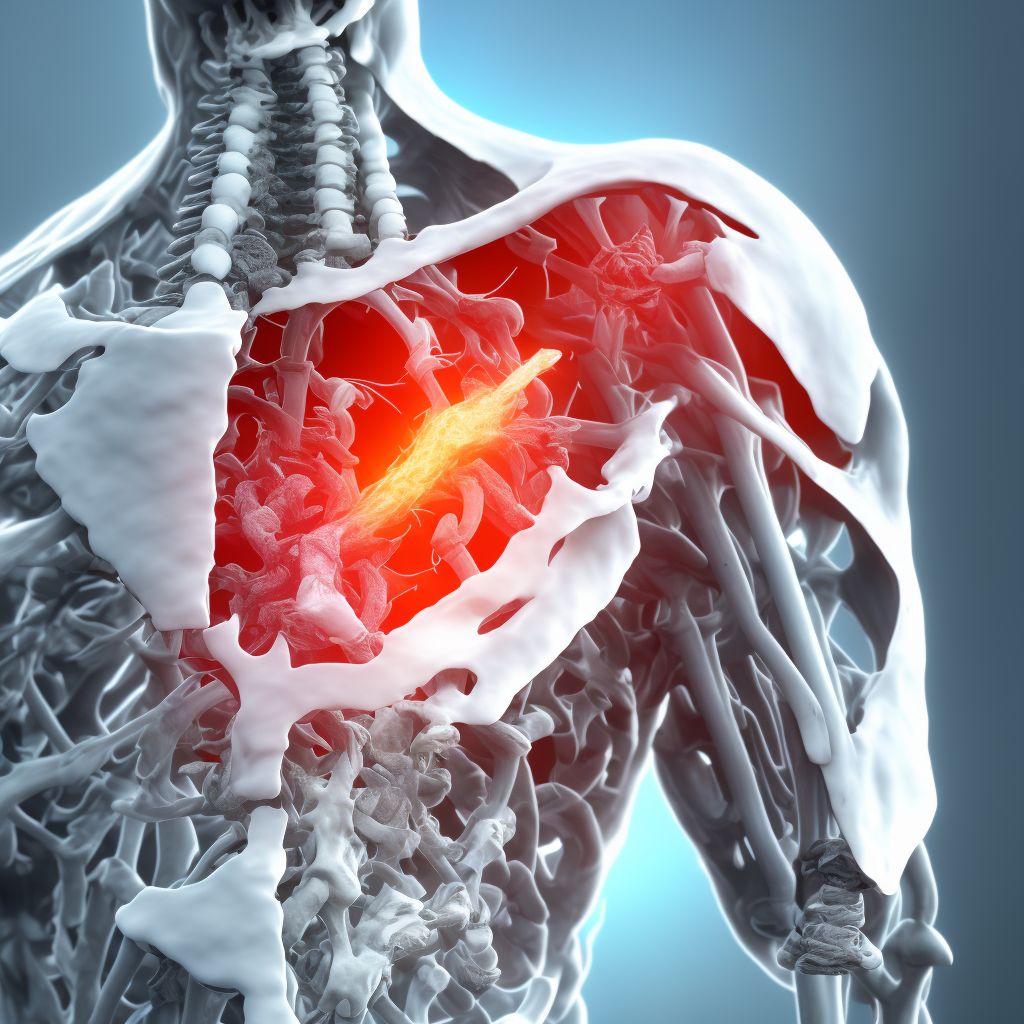 Unspecified fracture of upper end of left humerus, subsequent encounter for fracture with nonunion digital illustration