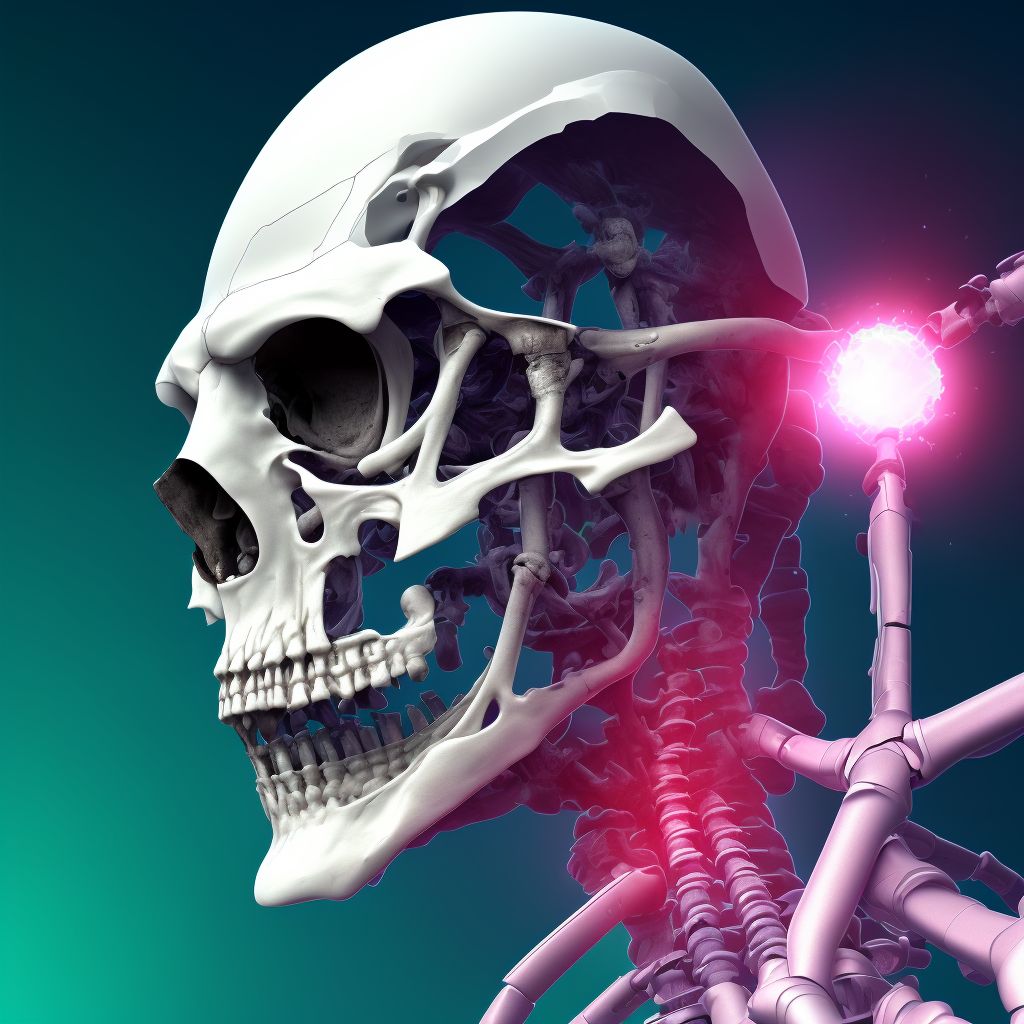 Unspecified displaced fracture of surgical neck of right humerus, sequela digital illustration