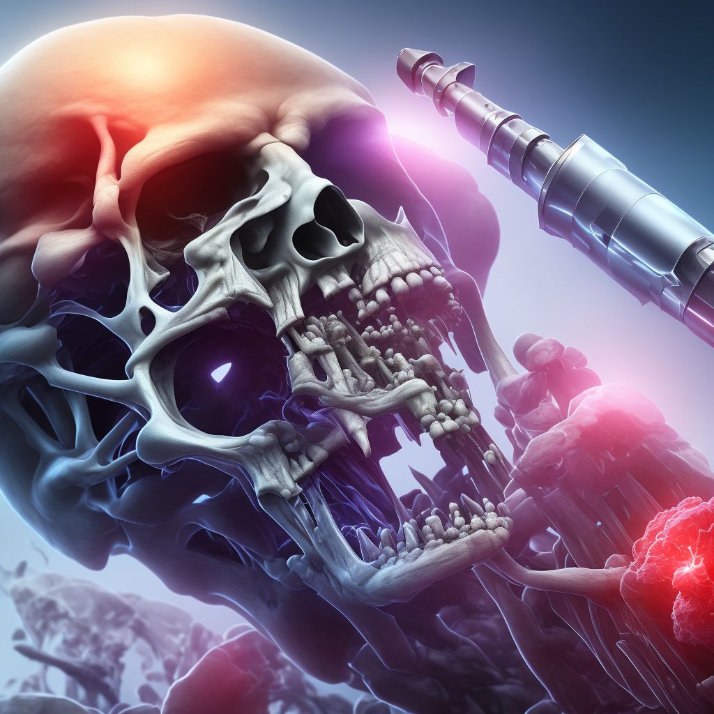 2-part displaced fracture of surgical neck of right humerus, sequela digital illustration