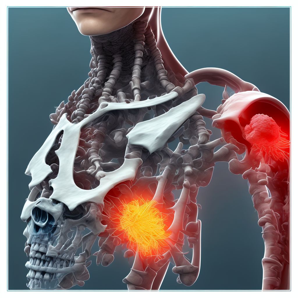 2-part displaced fracture of surgical neck of unspecified humerus, subsequent encounter for fracture with nonunion digital illustration