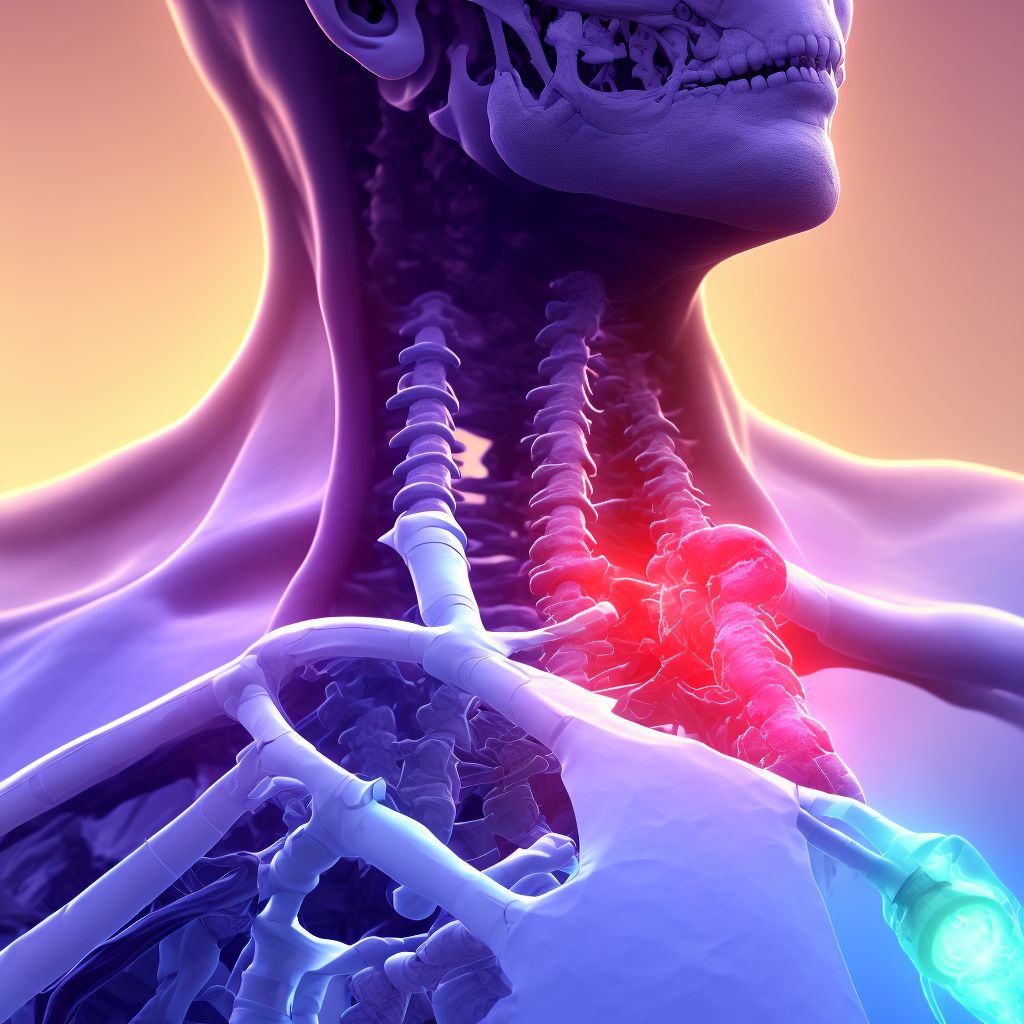 2-part displaced fracture of surgical neck of unspecified humerus, sequela digital illustration