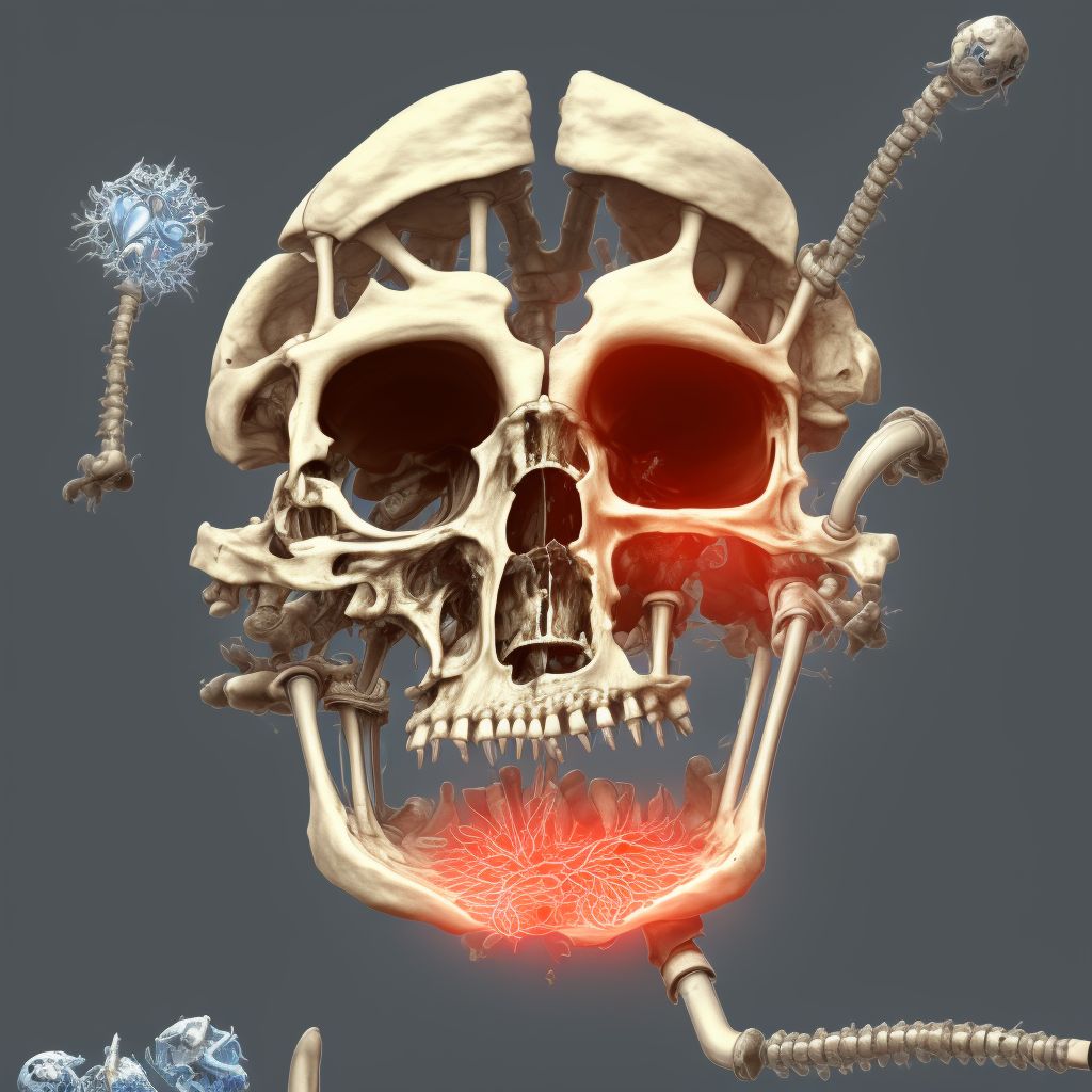 2-part nondisplaced fracture of surgical neck of right humerus, initial encounter for closed fracture digital illustration