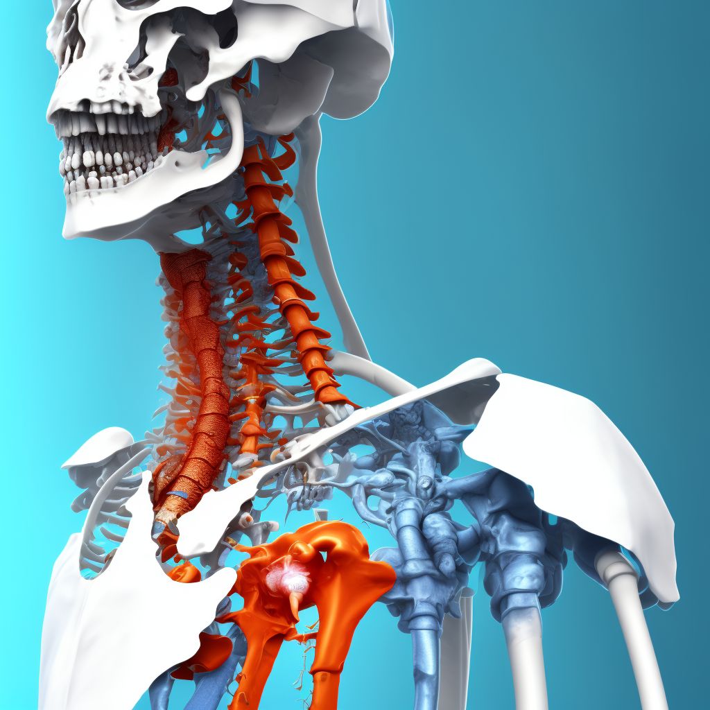 2-part nondisplaced fracture of surgical neck of right humerus, subsequent encounter for fracture with malunion digital illustration