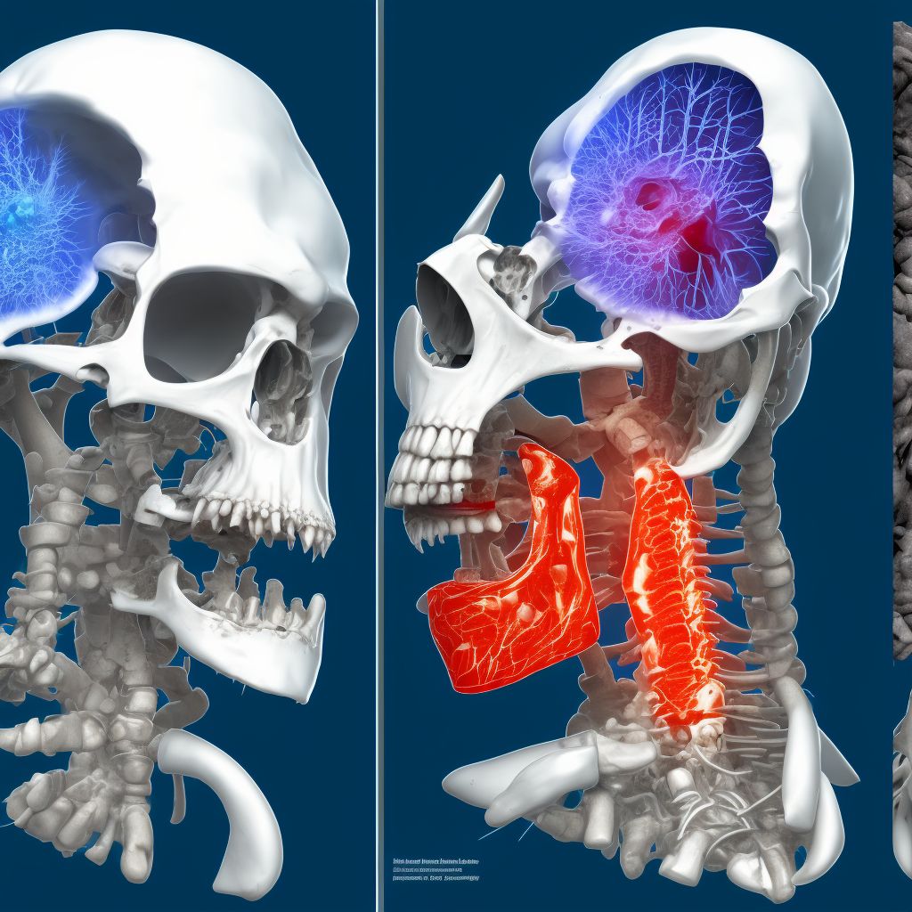 2-part nondisplaced fracture of surgical neck of left humerus, subsequent encounter for fracture with delayed healing digital illustration