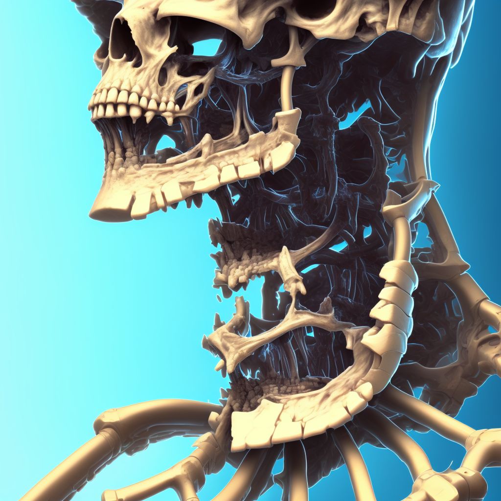 3-part fracture of surgical neck of right humerus, initial encounter for closed fracture digital illustration