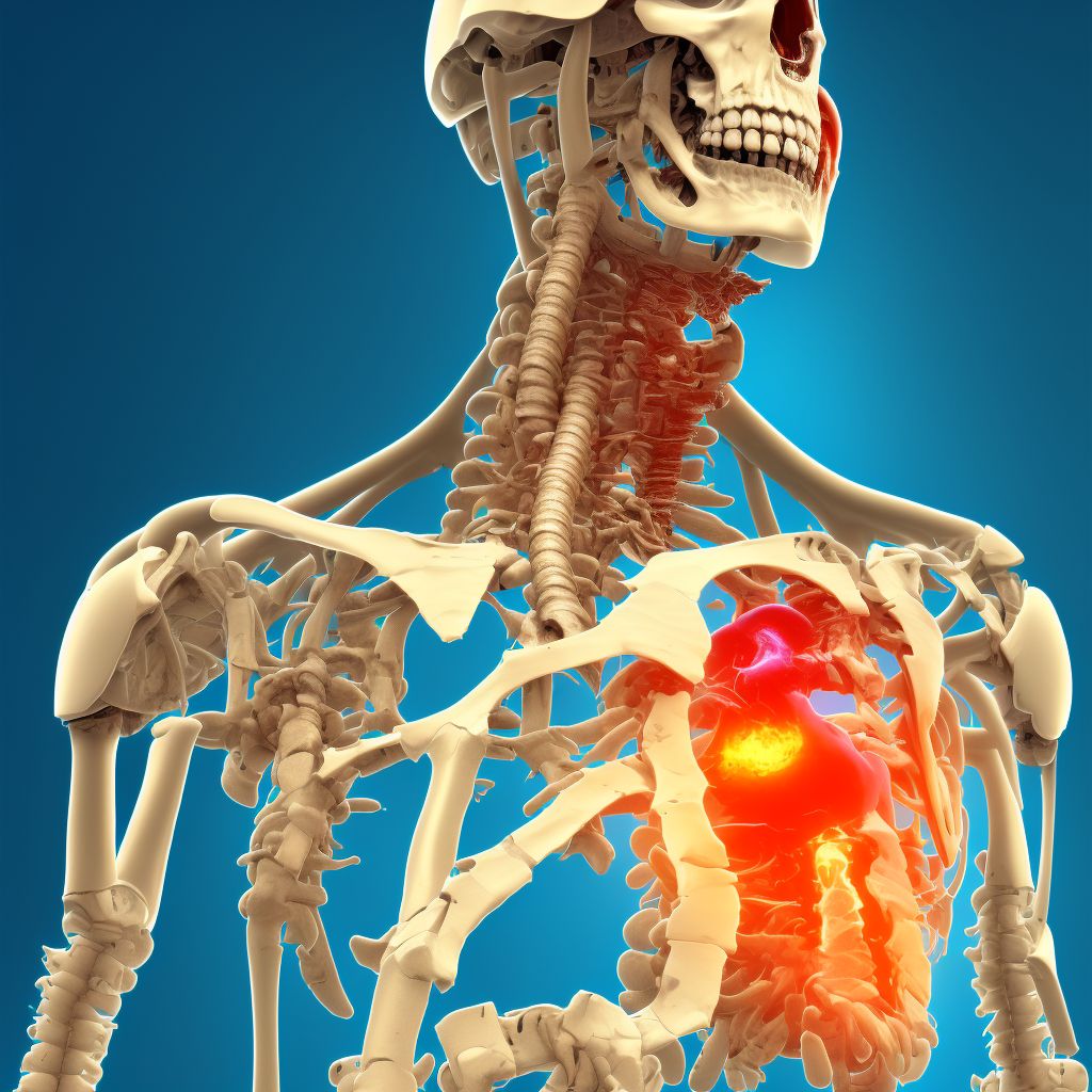 3-part fracture of surgical neck of left humerus, subsequent encounter for fracture with malunion digital illustration