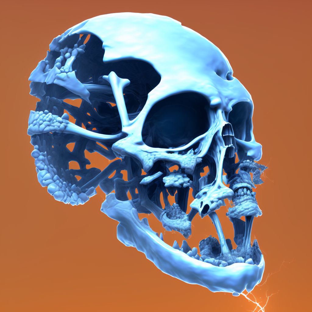 3-part fracture of surgical neck of unspecified humerus, initial encounter for open fracture digital illustration