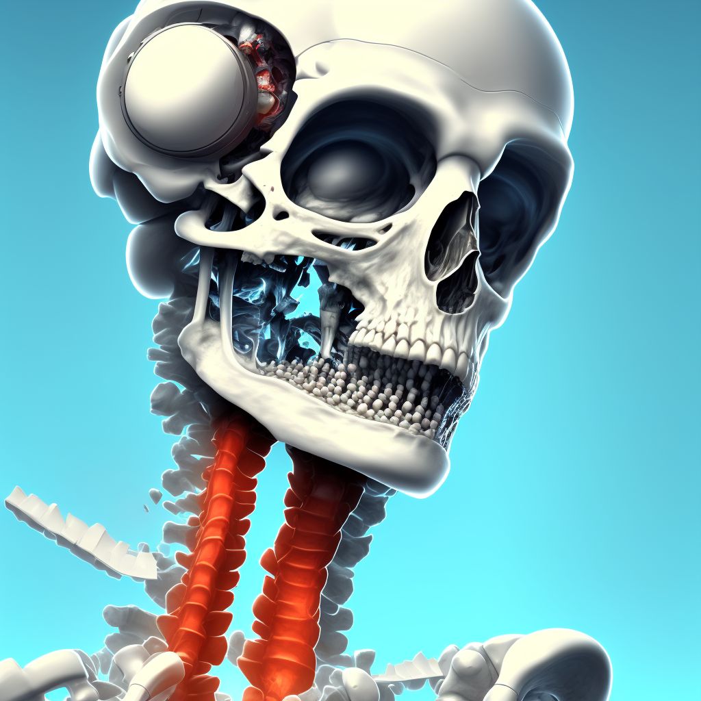 3-part fracture of surgical neck of unspecified humerus, subsequent encounter for fracture with routine healing digital illustration