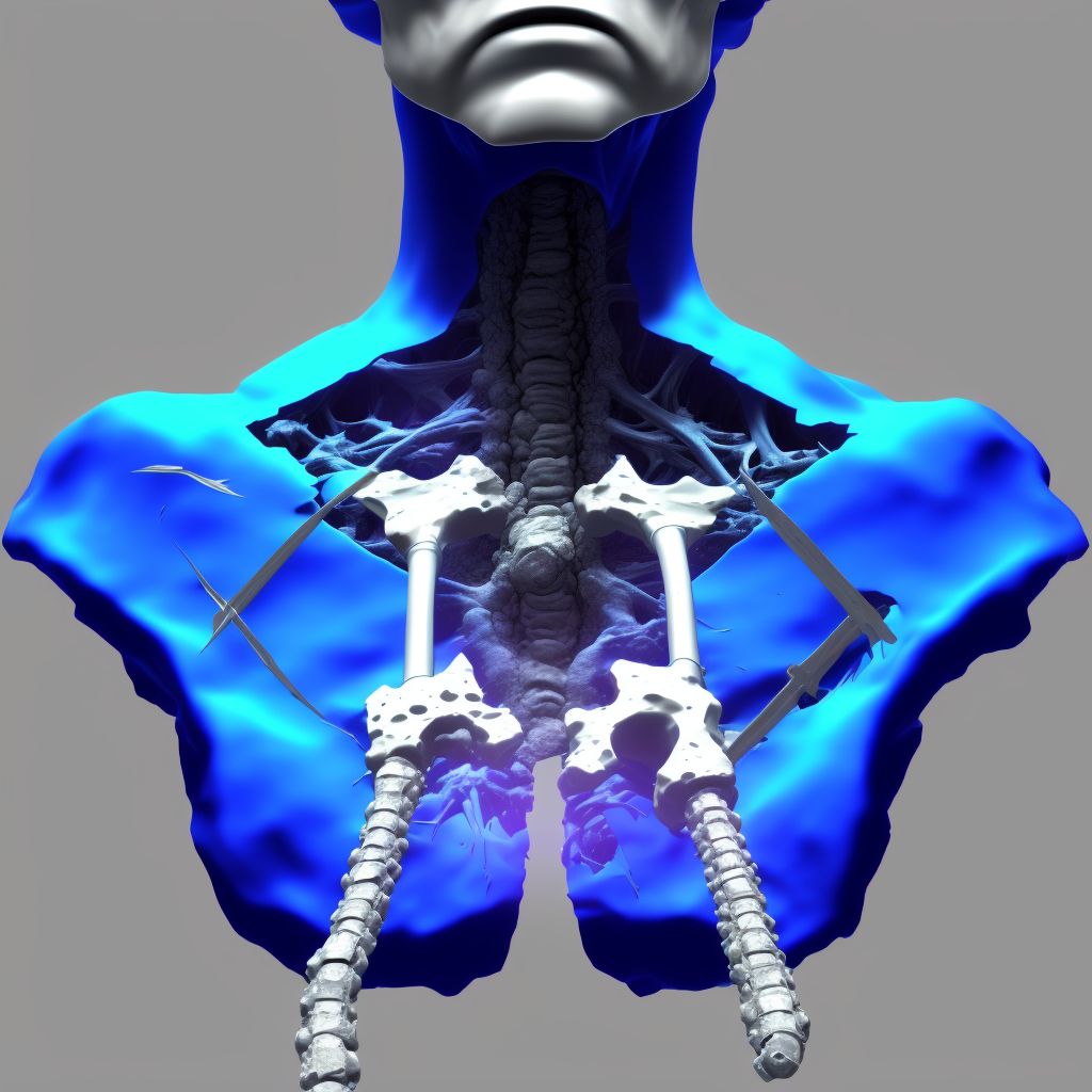 3-part fracture of surgical neck of unspecified humerus, subsequent encounter for fracture with nonunion digital illustration