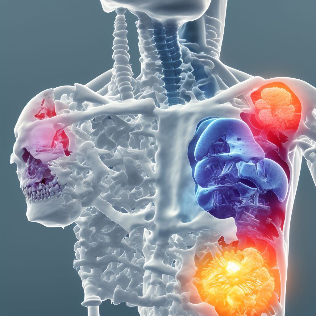 3-part fracture of surgical neck of unspecified humerus, sequela digital illustration