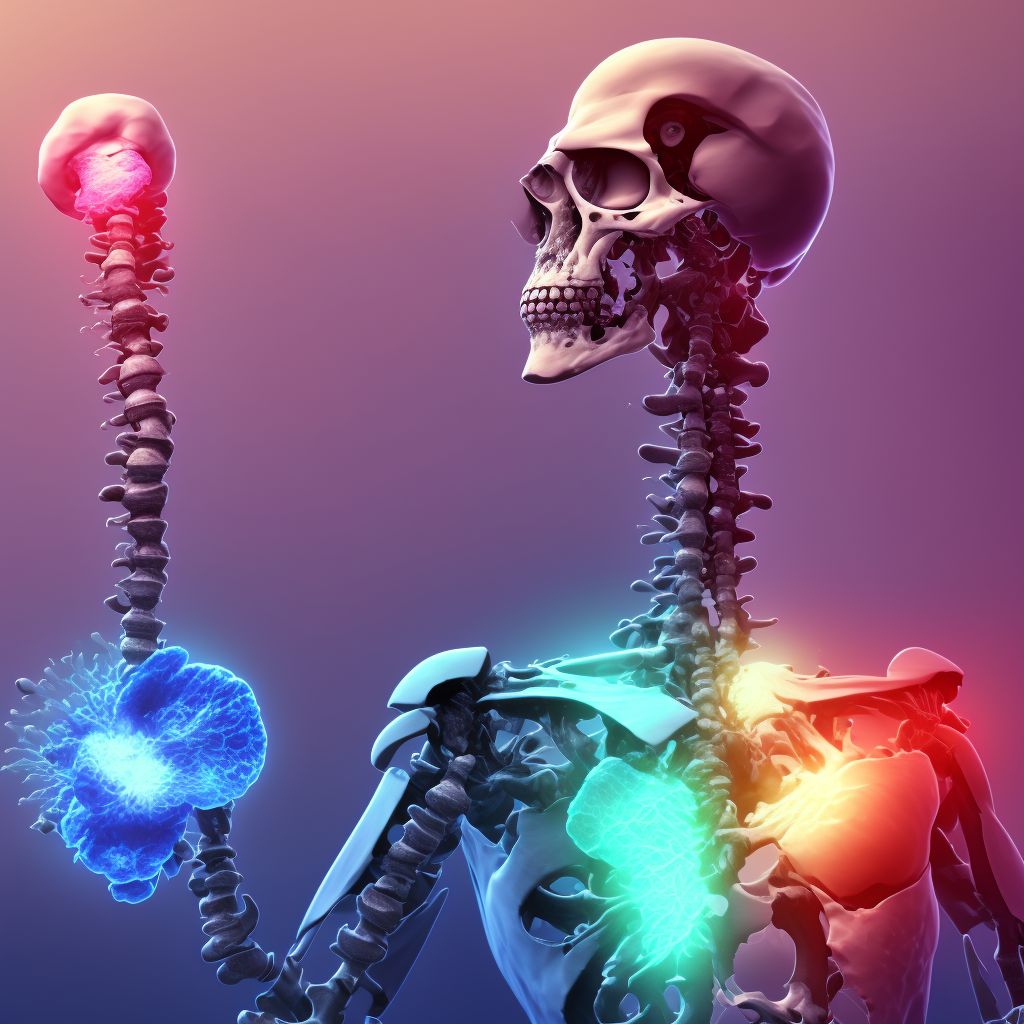 4-part fracture of surgical neck of right humerus, subsequent encounter for fracture with routine healing digital illustration