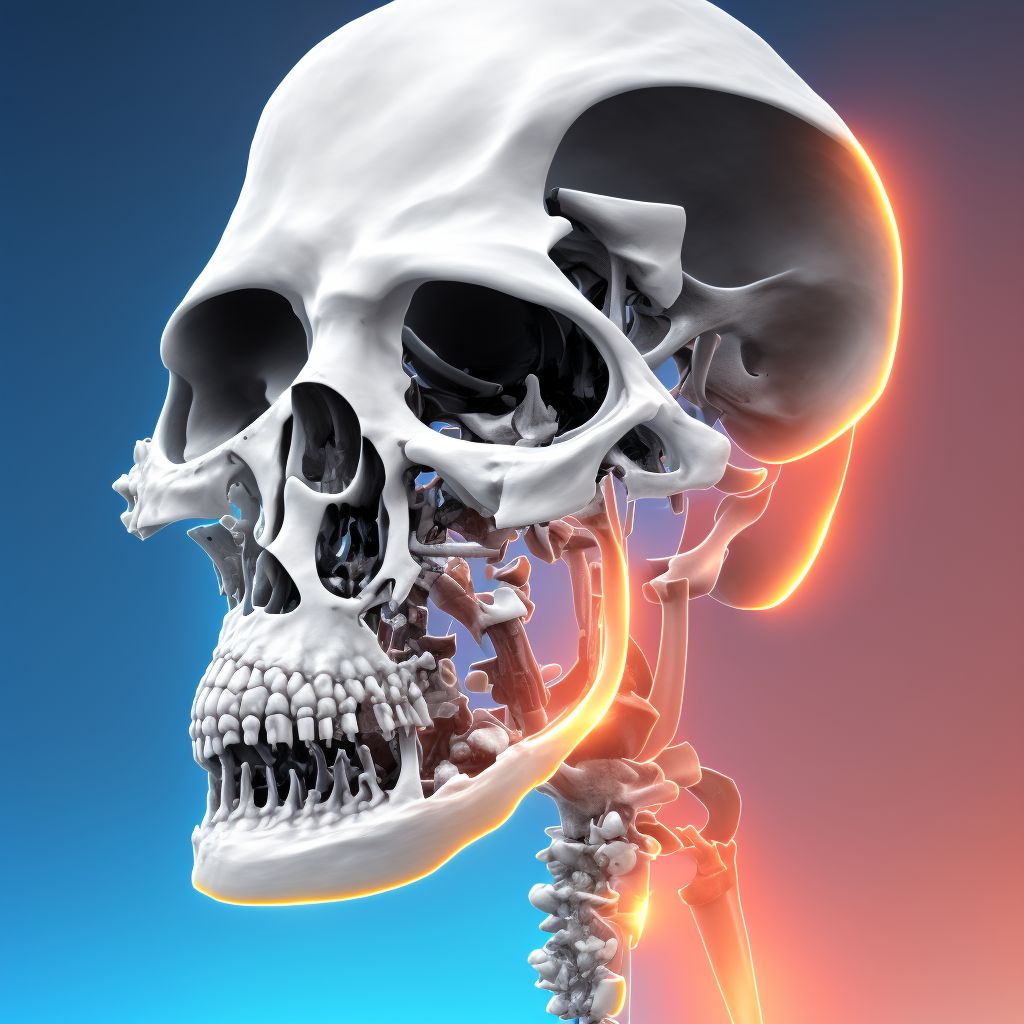 4-part fracture of surgical neck of right humerus, subsequent encounter for fracture with nonunion digital illustration