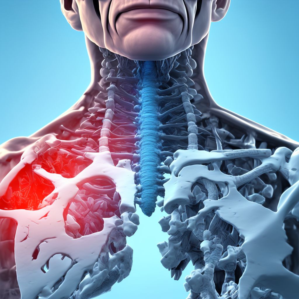 4-part fracture of surgical neck of right humerus, subsequent encounter for fracture with malunion digital illustration