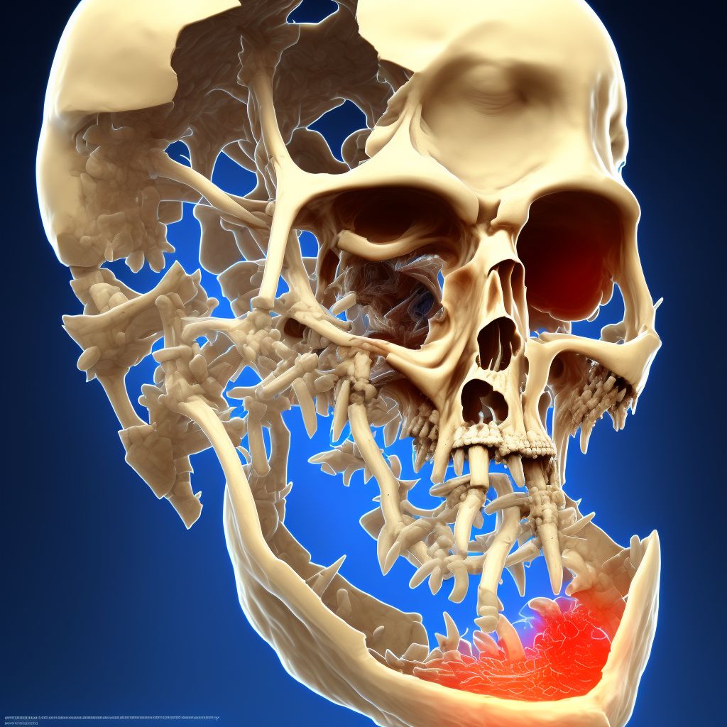 4-part fracture of surgical neck of left humerus, subsequent encounter for fracture with nonunion digital illustration