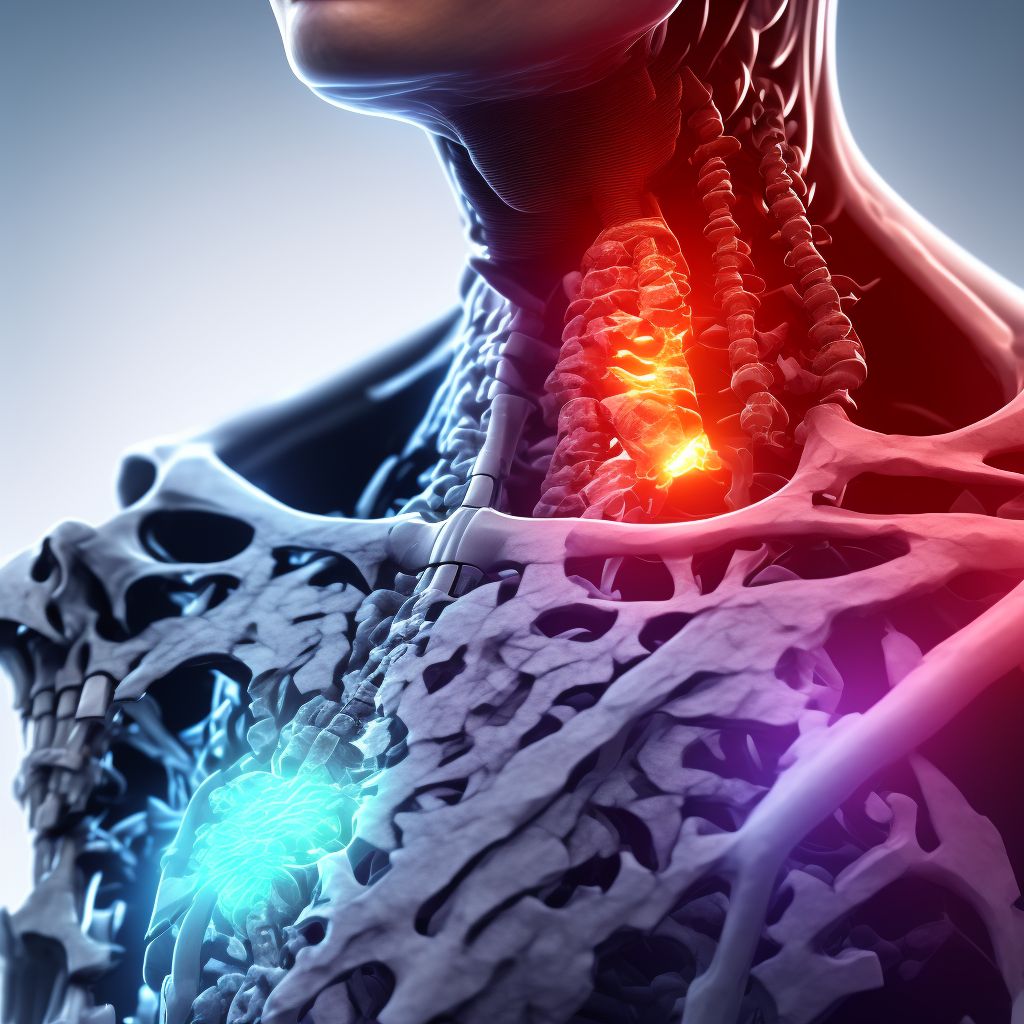 4-part fracture of surgical neck of left humerus, sequela digital illustration