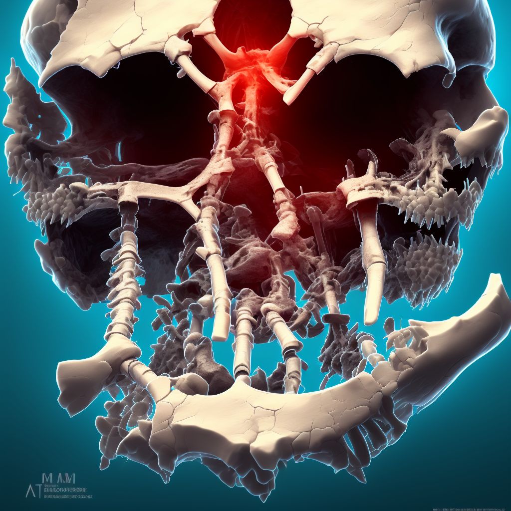 4-part fracture of surgical neck of unspecified humerus, subsequent encounter for fracture with malunion digital illustration