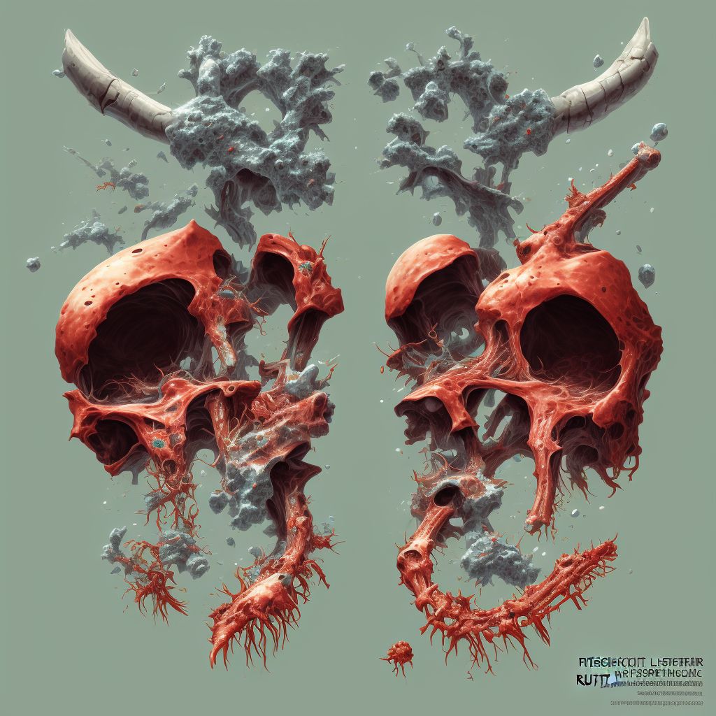 Displaced fracture of lesser tuberosity of right humerus, subsequent encounter for fracture with malunion digital illustration