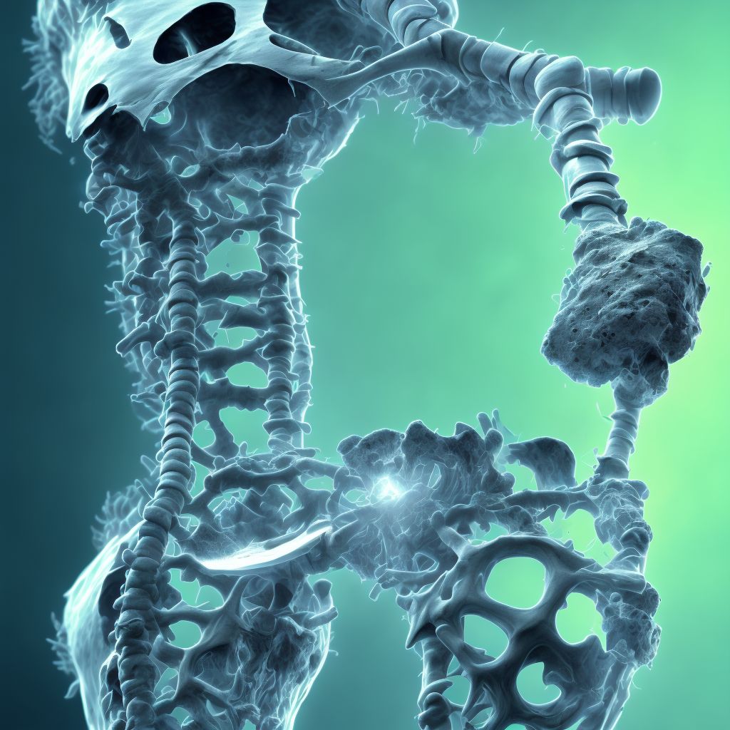 Displaced fracture of lesser tuberosity of left humerus, subsequent encounter for fracture with delayed healing digital illustration