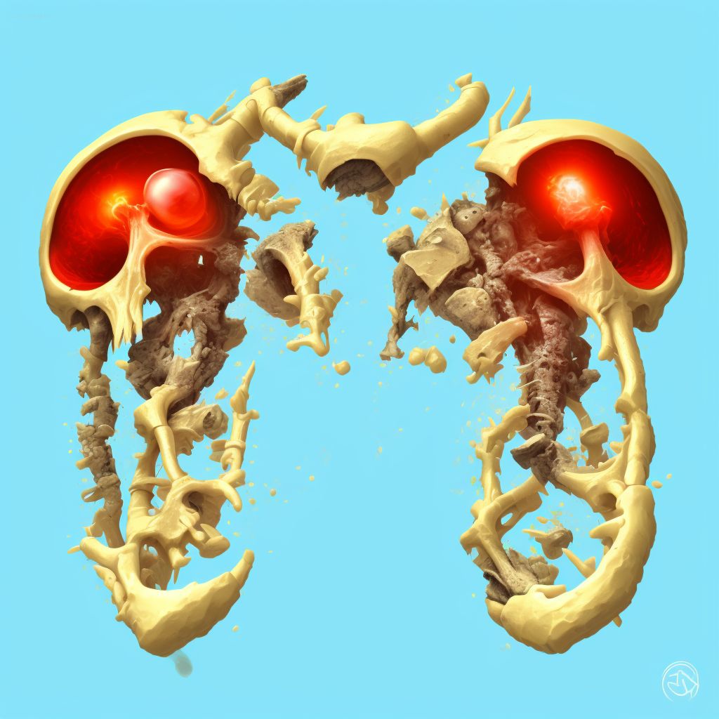 Displaced fracture of lesser tuberosity of unspecified humerus, subsequent encounter for fracture with nonunion digital illustration