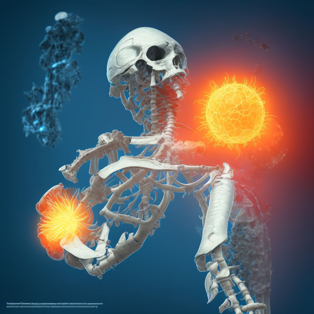 Nondisplaced transverse fracture of shaft of humerus, left arm, initial encounter for closed fracture digital illustration