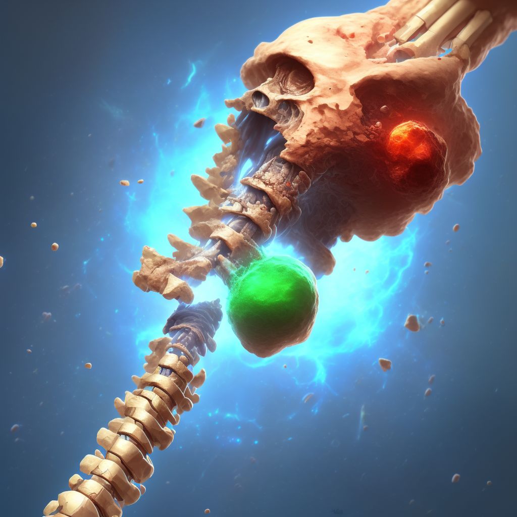 Displaced segmental fracture of shaft of humerus, right arm, subsequent encounter for fracture with routine healing digital illustration