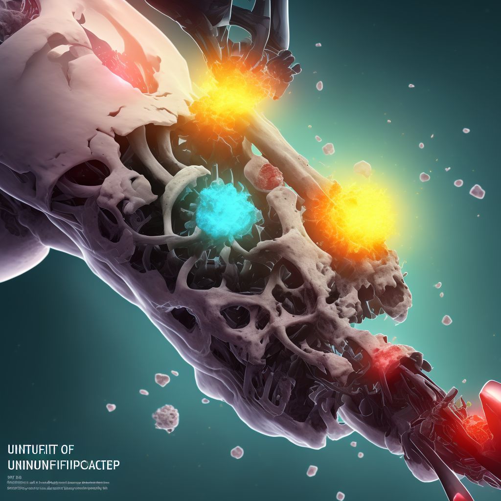 Unspecified fracture of lower end of unspecified humerus, subsequent encounter for fracture with delayed healing digital illustration