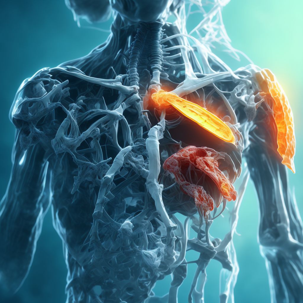 Nondisplaced simple supracondylar fracture without intercondylar fracture of right humerus, subsequent encounter for fracture with routine healing digital illustration