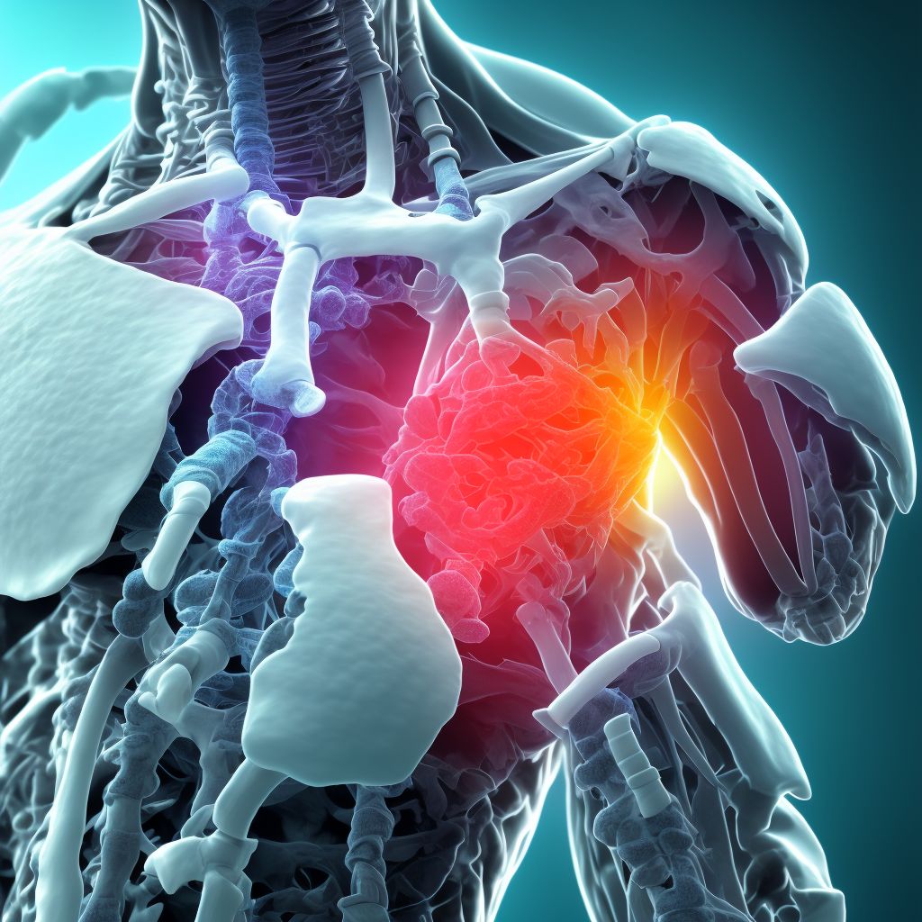 Displaced fracture (avulsion) of lateral epicondyle of unspecified humerus, sequela digital illustration