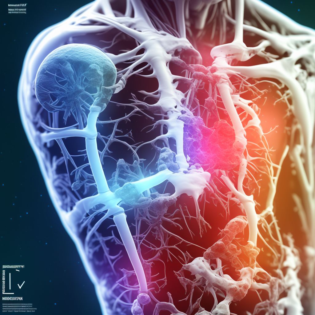 Displaced fracture (avulsion) of medial epicondyle of right humerus, initial encounter for open fracture digital illustration