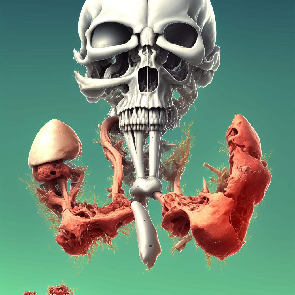 Displaced fracture (avulsion) of medial epicondyle of left humerus, sequela digital illustration